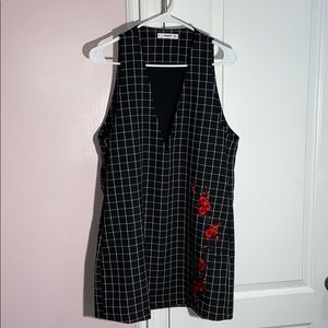 MANGO Women’s Casual Dress, Black & white, flowers